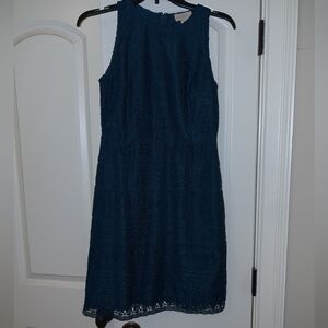 LOFT Blue Sheath Halter Midi Dress